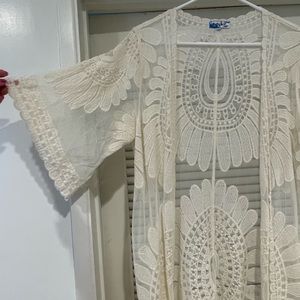 White/cream Lace Kimono
